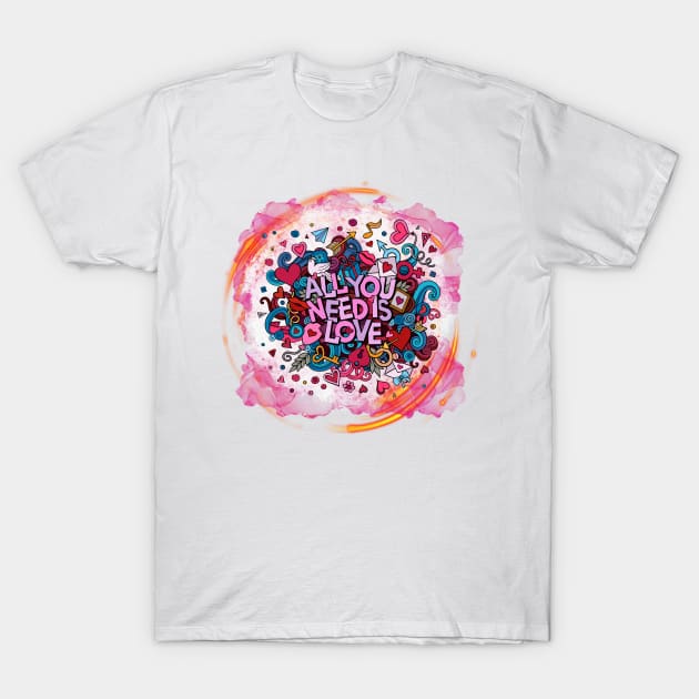 The illustration design for Valentine's Day celebration  - For romantic love, friendship, and admiration. T-Shirt by Color-Lab